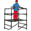 Stegst&auml;llning 1,3x2,0 meter, H&ouml;jd 7,0 meter